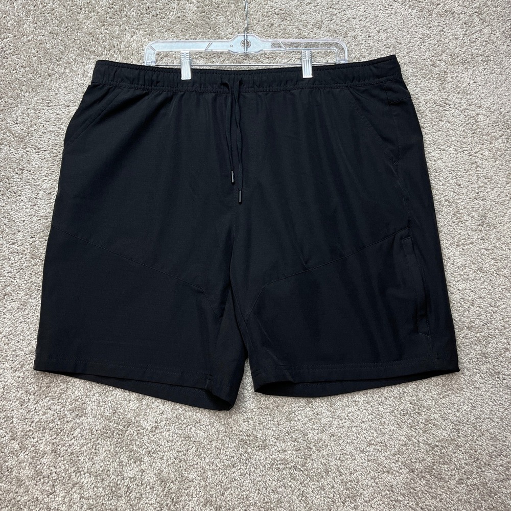 Gerry Shorts Mens XXL Black Stretch Waistband Mesh Lined Drawstring Active EUC
